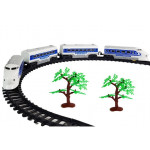 Vlaková súprava na batérie so svetlami a zvukmi - bielo-modrá